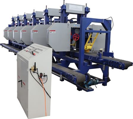 Multi Blade Sawmill Machine 2 3 4 5 6 Heads Horizontal Resaw Bandsaw