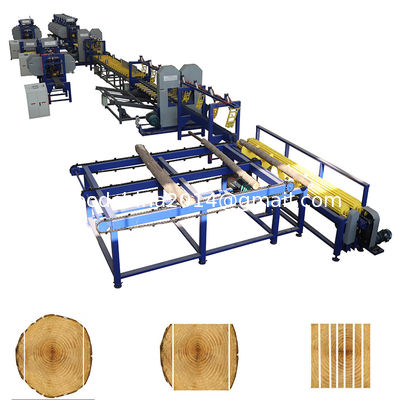 Automatyczne cięcie małych kłody piły Twin Bandsaw Przemysłowa linia produkcyjna procesu drzewnego