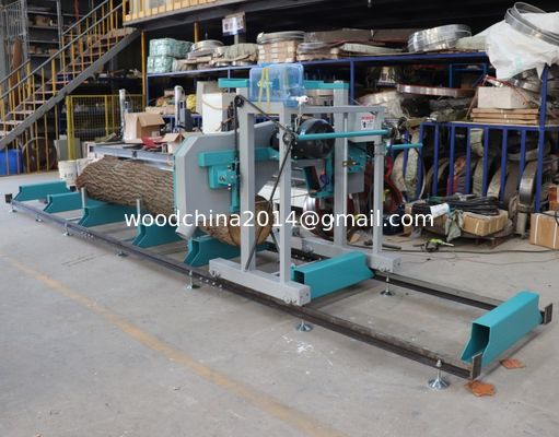 Wood cutting saw machines gas / diesel / electric portable wheels trailer sawmill ,horizontal bandsaw sawmill machine