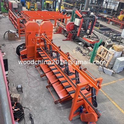Maszyna do cięcia drzewa z pasem piłownicy Twin Vertical Band Saw Machine Twin Bandsaw Sawmill Line