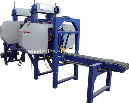 15kw*2 Double Head Horizontal Band Saw Log Square Wood Cutting Used Multi Heads Resaw Machine Offered