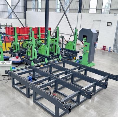 Piła pionowa taśmowa CNC MJ3212B z automatycznym wózkiem do kłód, kołem 1250mm, silnikiem 45KW