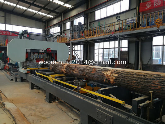 Hydraulic Horizontal Band Saw Log Cutting Sawmill, Automatic large bandsaw mill